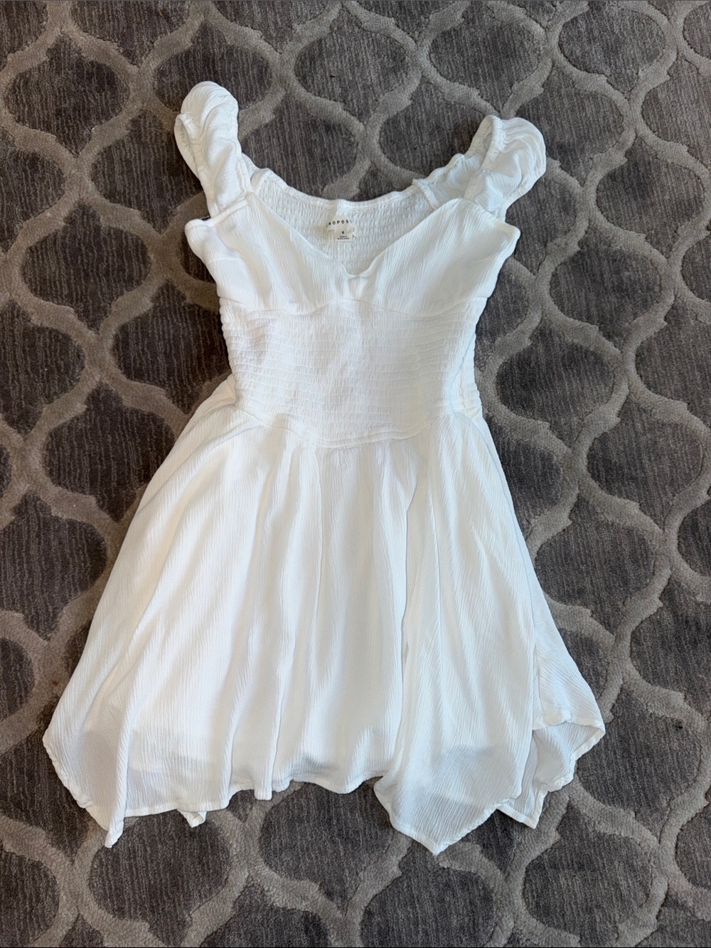 Aeropostale White Ruffled Strap Summer Dress